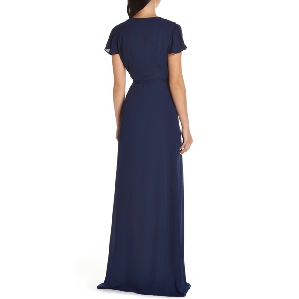 SHOW ME YOUR MUMU NAVY SHORT SLEEVE WRAP MAXI DRESS - Picture 7 of 9